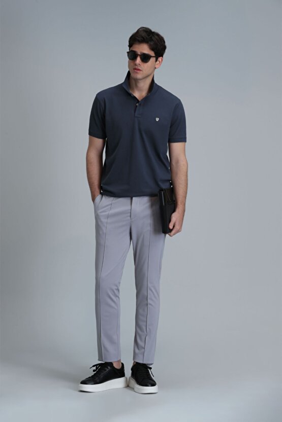 Simon Smart Erkek Chino Pantolon Slim Fit Gri