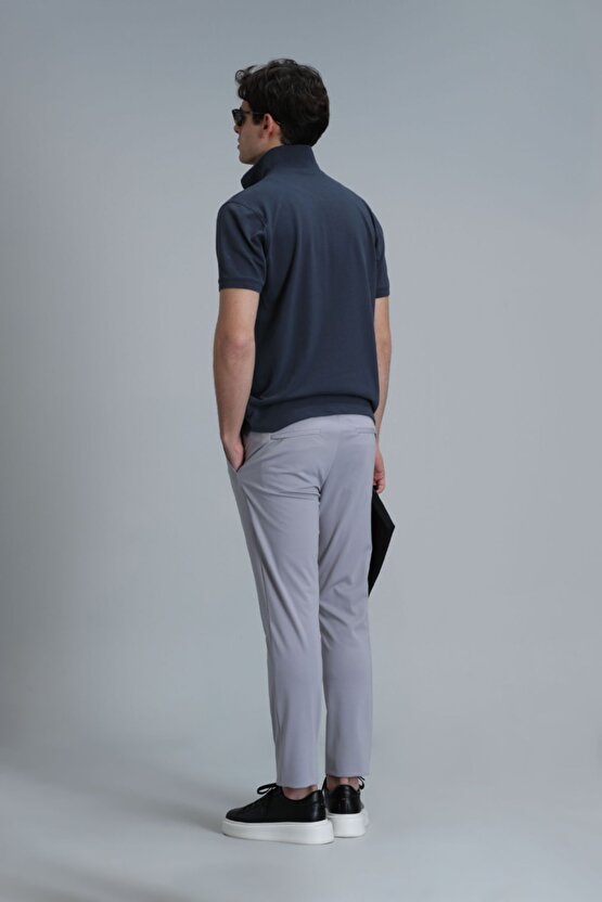 Simon Smart Erkek Chino Pantolon Slim Fit Gri