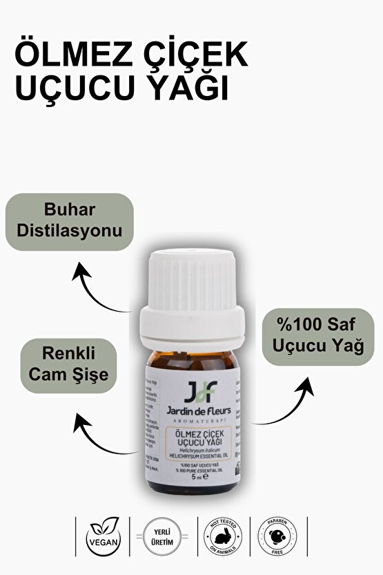 Ölmez Çiçek (Helichrysum) Uçucu Yağı 5 ml - %100 Saf Aromaterapi Yağı