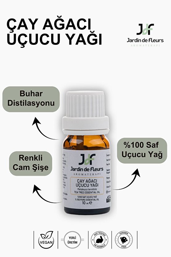 Çay Ağacı Uçucu Yağı (Tea Tree Oil) 10 ml - %100 Saf Aromaterapi Yağı