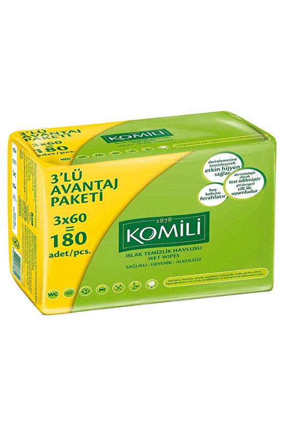 Islak Havlu Mendil 3x60lı