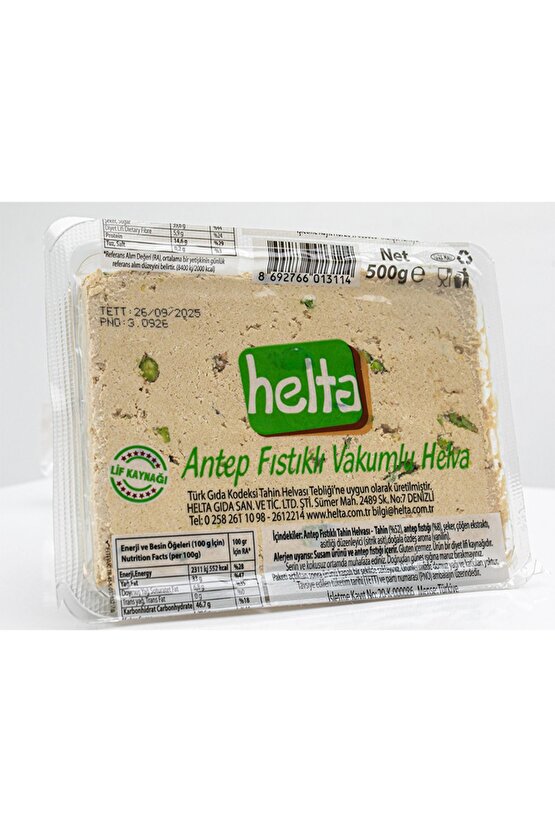 Antep Fıstıklı Vokumlu Helva 500 Gr,a Fıstıklı