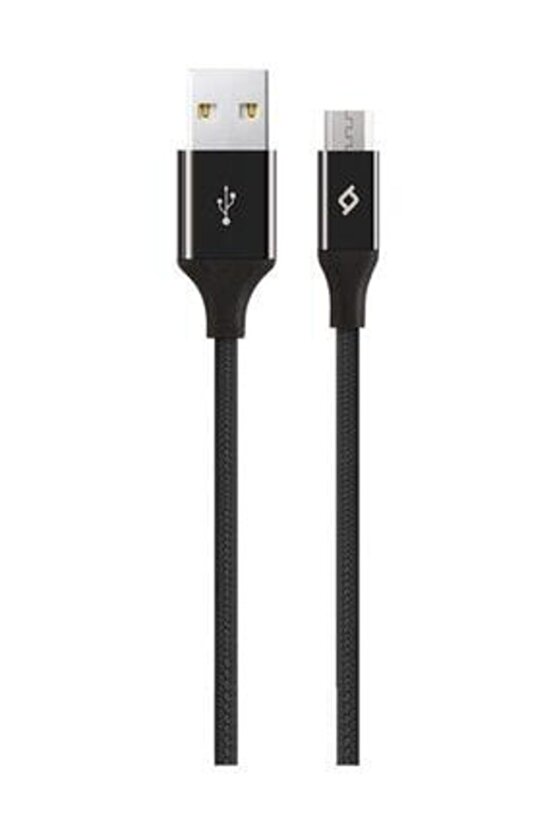 Alumicable Örgü Micro Usb Şarj Kablosu - Siyah 120 cm