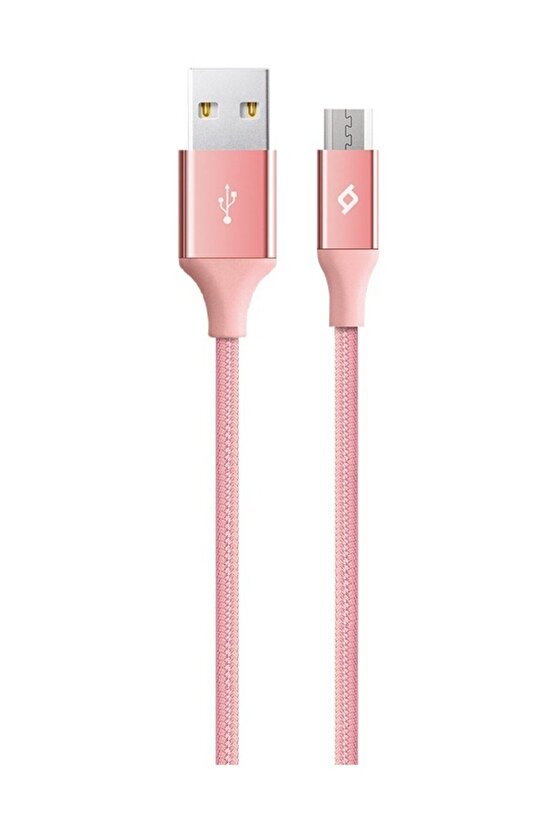 Alumicable Micro Uyumlu  Usb Şarj Kablosu Roze Altın 2dk11ra