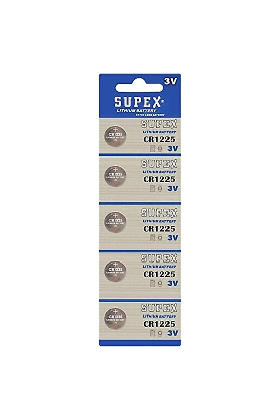 Supex Cr1225-c5 3v Lityum Düğme Pil 5li Paket