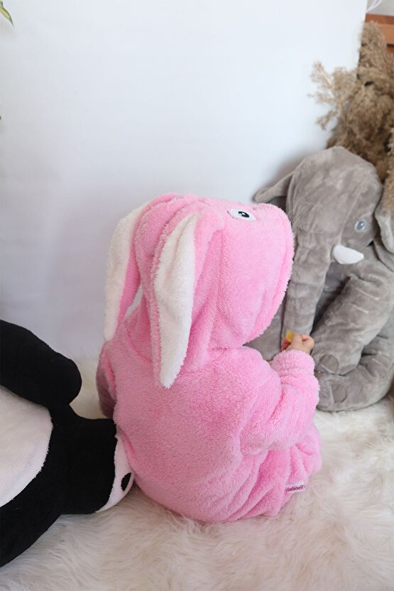 Welsoft Peluş Fermuarlı Kışlık Unisex Kız Erkek Bebek Uyku Tulumu Bebek Tulumu Çocuk Tulumu Kostümü