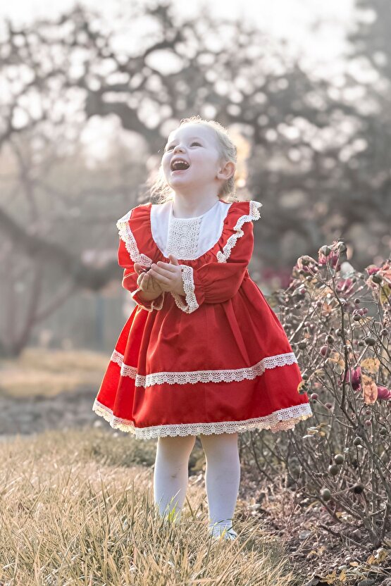 Kız Bebek Elbise Kız Çocuk Elbise Doğum Günü Parti Düğün Elbise Astarlı saten uzun kol