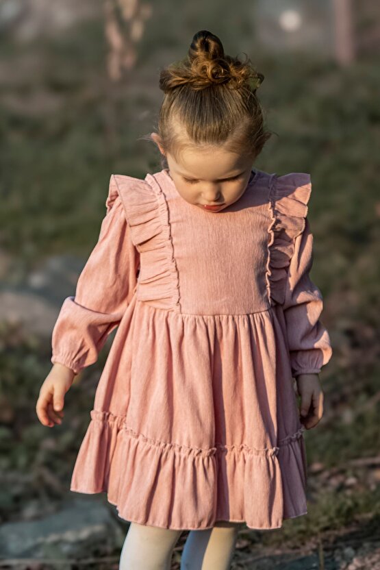 Kız Bebek Elbise Kız Çocuk Elbise Doğum Günü Parti Düğün Elbise Uzun Kol Bebek Giyim