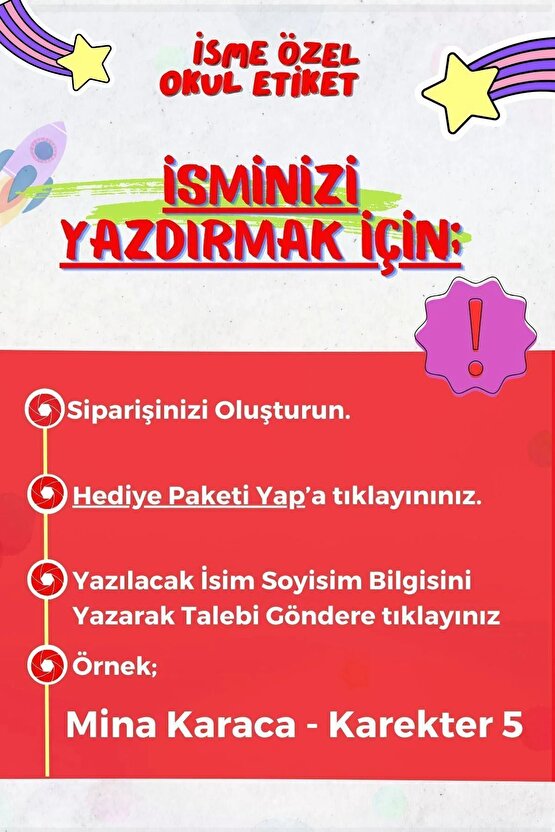 Okul Etiketi Özel İsimli Elsa Karekterli Defter Çanta Matara Kalem Kişiye Özel İsimli Yazılı