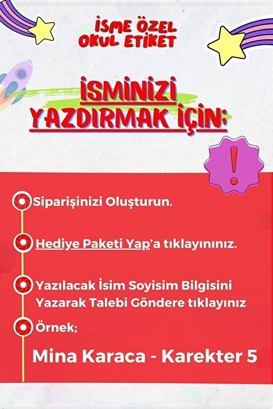 210 Adet Kişiye Özel Okul Etiketi Defter Kalem Özel Isim Yazılabilen Özel Karekterli Okul Etiketi