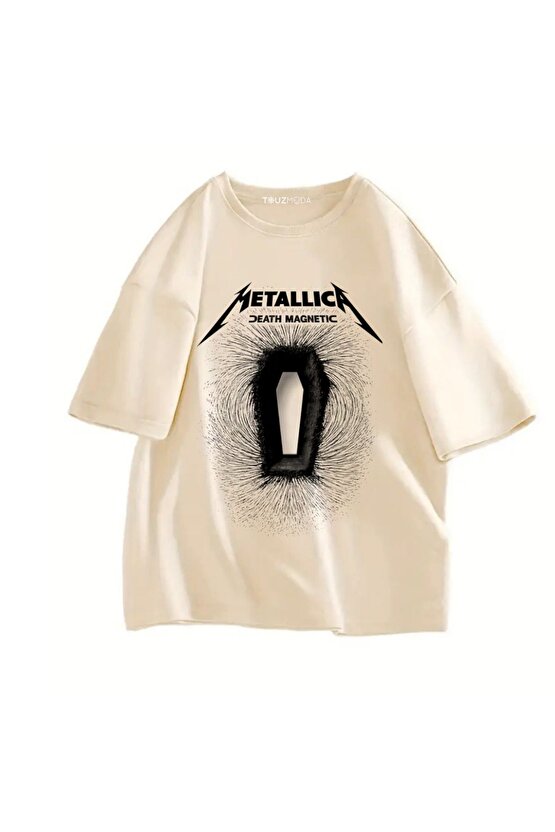 Rock Serisi Metallica Death Magnetic Baskılı Unisex Oversize  T-Shirt