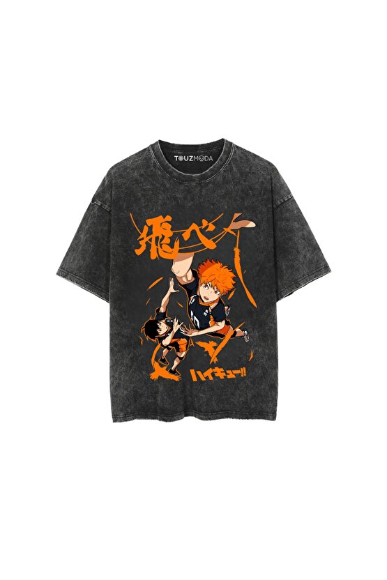 Anime Karasuno Haikyuu Baskılı Unisex Oversize  T-Shirt