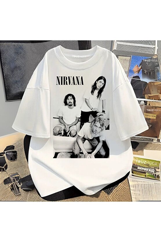 Rock Serisi Nirvana Baskılı Unisex Oversize  T-Shirt