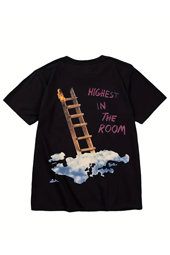 Highest in The Room On Arka Baskılı Unisex Oversize  T-Shirt