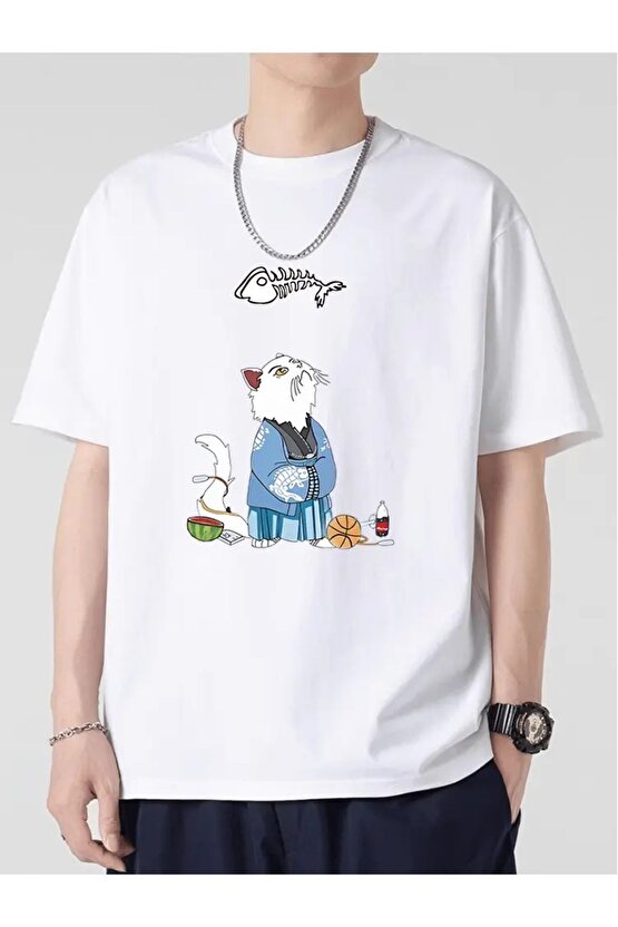 Samurai Cat Oversize Unisex T-shirt