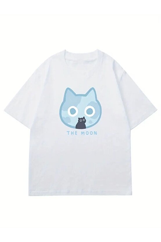 The Cat Moon Oversize Unisex T-shirt