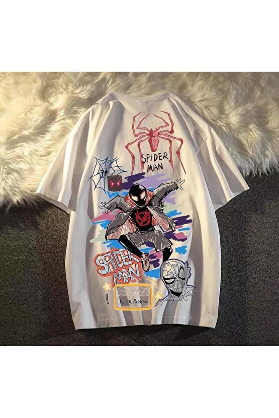 Spider Man Streetwear Baskılı Oversize T-shirt