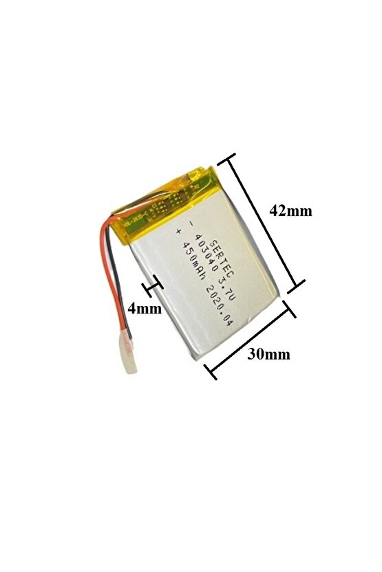 403040 3.7v 450 Mah Lityum Polimer Pil 1.5a (drone Için Uygun Değildir)