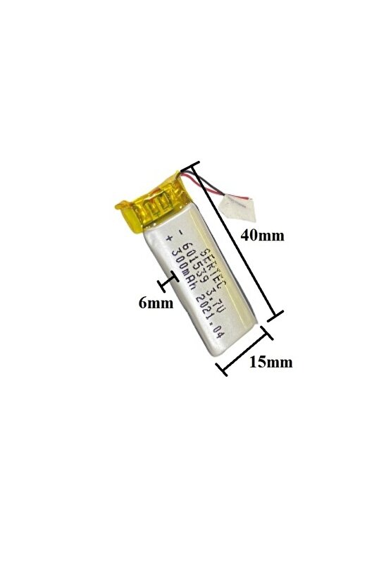 601539 3.7v 300 Mah Lityum Polimer Pil 1.5a (drone Için Uygun Değildir)