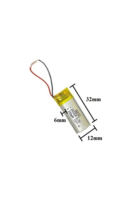 601230 3.7v 200 Mah Şarj Edilebilir Lityum Polimer Pil (1.5a)