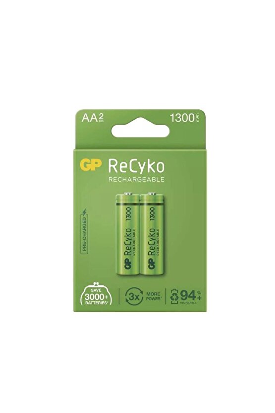 Gp Recyko Şarjlı Pil Aa Kalem 1300 Mah Ni-mh 2li Paket