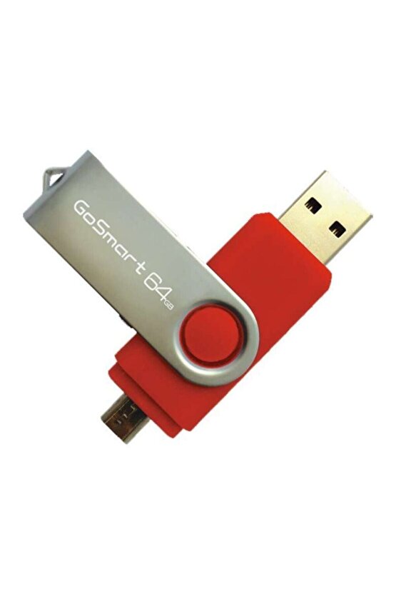 Gosmart 64 Gb Usb 2.0 Flash Bellek Otg Çift Girişli