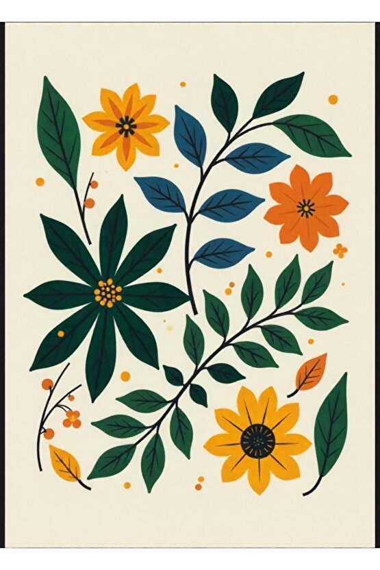 Matisse - Boho - Art Deco - Soyut - Doğa ( 3 lü Çerçevesiz ) Poster - Afiş - Tablo KR2C00669