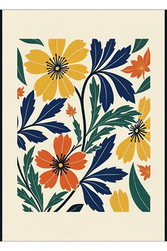 Matisse - Boho - Art Deco - Soyut - Doğa ( 3 lü Çerçevesiz ) Poster - Afiş - Tablo KR2C00669