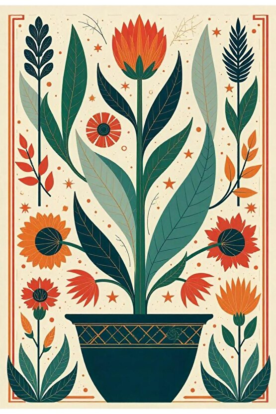 Matisse - Boho - Art Deco - Soyut - Doğa ( 3 lü Çerçevesiz ) Poster - Afiş - Tablo KR2C00020