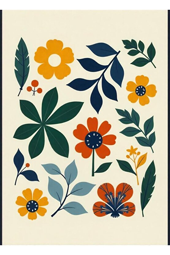 Matisse - Boho - Art Deco - Soyut - Doğa ( 3 lü Çerçevesiz ) Poster - Afiş - Tablo KR2C00670