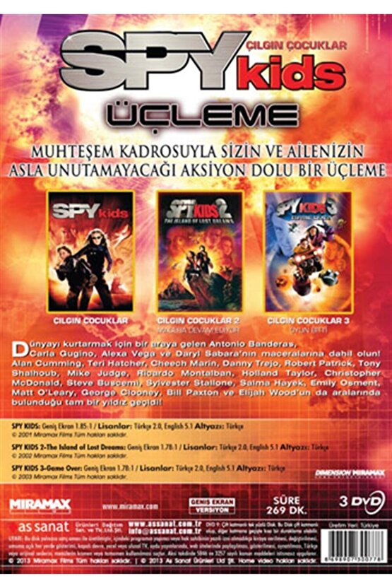 Spy Kids Trilogy (çıgın Çocuklar Üçleme) (3 Dvd Box Set)