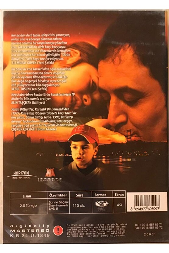 Sözün Bittiği Yer Dvd Film (ikinci El) Dvd823