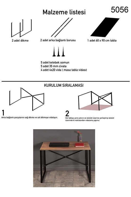 Bilgisayar Masası Çalışma Laptop Masası