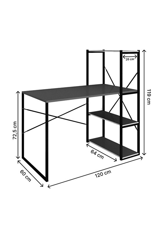 Kitaplıklı Çalışma Masası Bilgisayar Ofis Masası