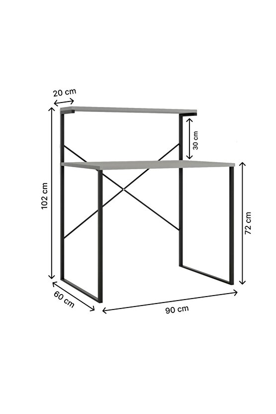 Raflı Çalışma Masası 60x90 Ofis Masası Ders Masası Çok Amaçlı Çalışma Masası