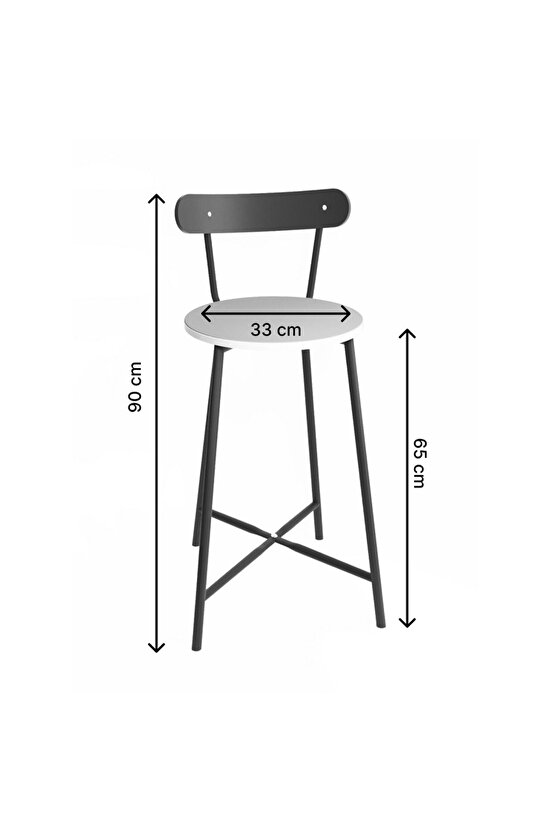 Bar Sandalyesi Oval Mutfak Taburesi Çam 1511