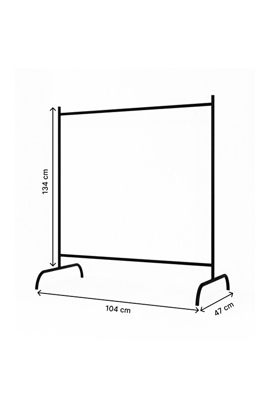 Konfeksiyon Askısı Ayaklı Askılık Elbise Askılığı Siyah