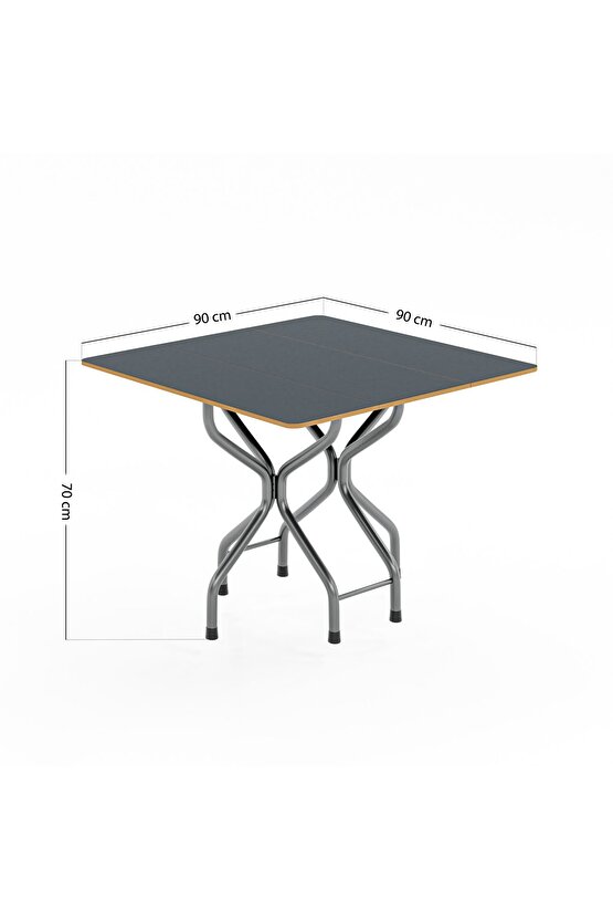 Katlanır Yemek Masası Masa Sandalye Takımı Füme Kare 1053