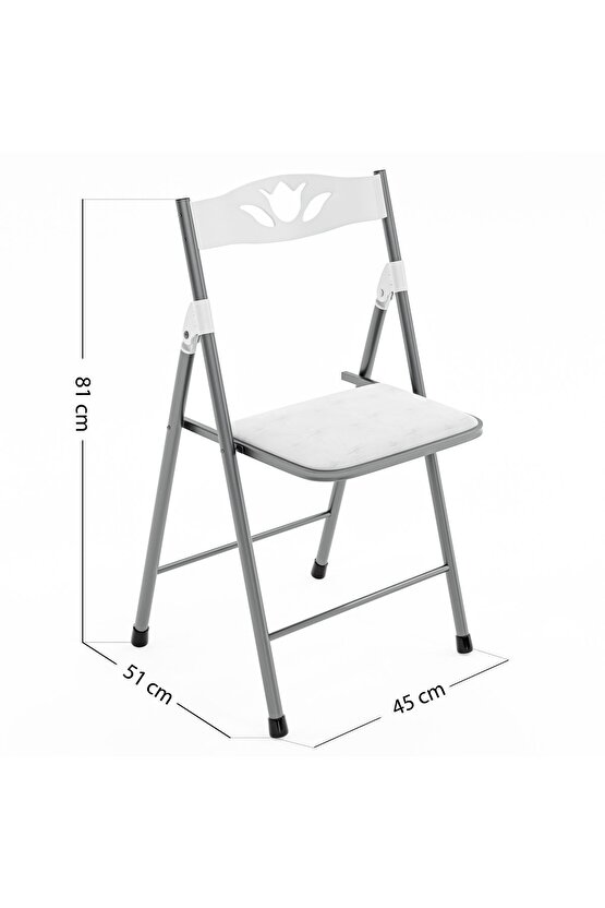Katlanır Kırma Beyaz Kare Masa Sandalye Takımı Seti 1051