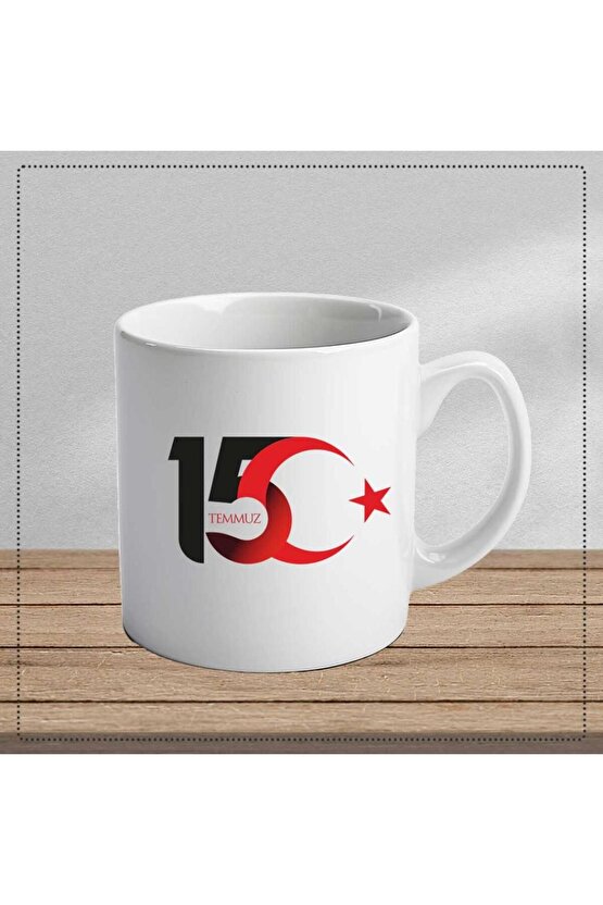 15 Temmuz Tasarımlı Kupa Bardak Kişiye Özel Hediye