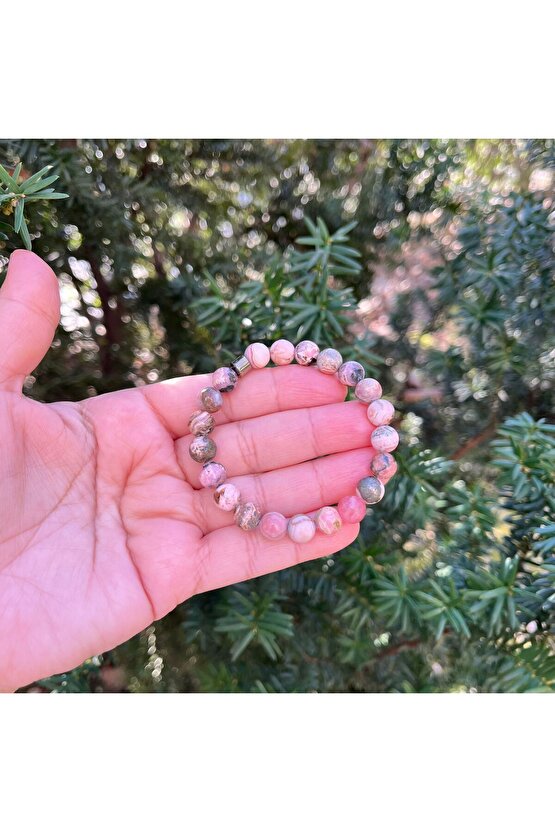 Rodokrozit Doğal Taş Bileklik 8 mm