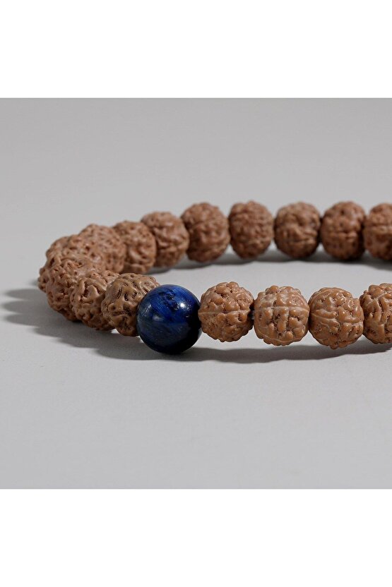 Doğaltaş Rudraksha - Lapis Lazuli Bileklik 8mm