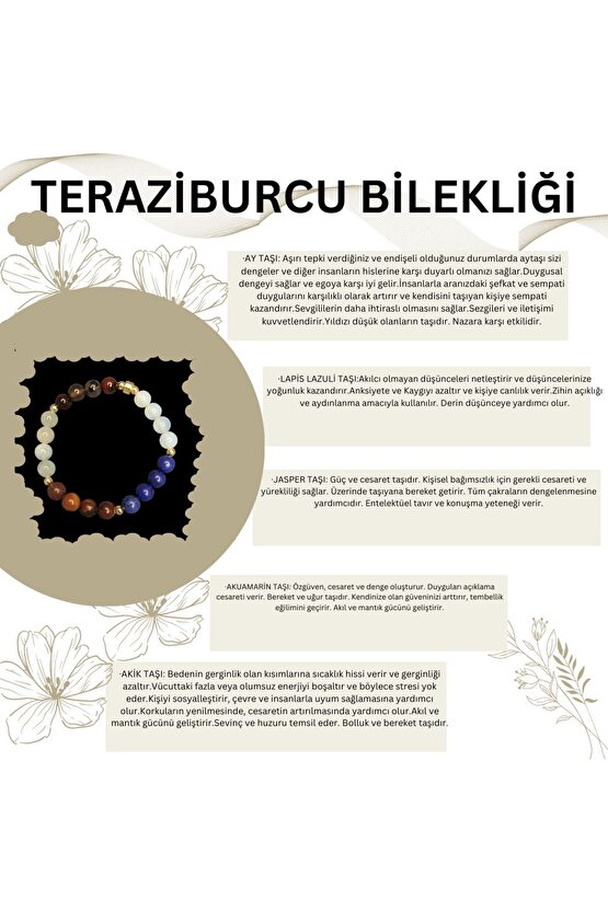 Terazi Burcu Doğal Taş Bileklik