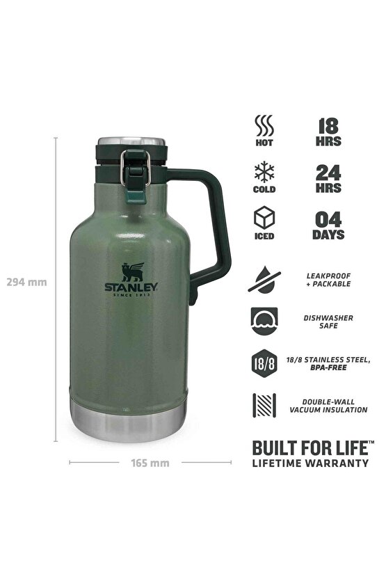 Classic Easy-pour Growler Termos 1,9 L Yeşil