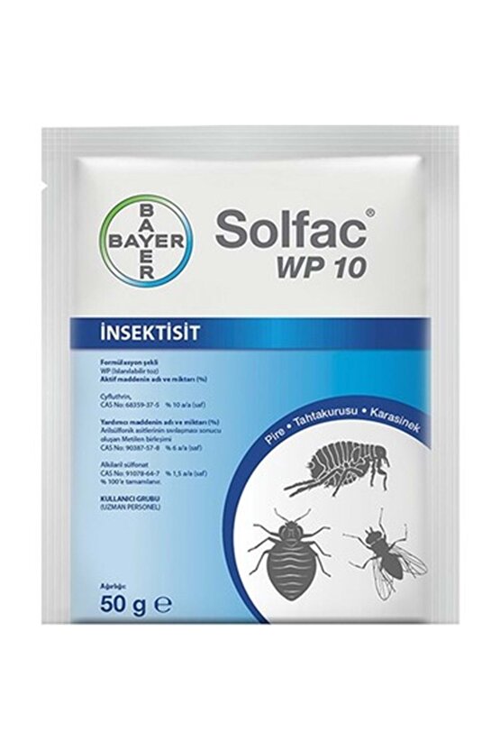 Solfac Wp 10 Toz Haşere Öldürücü | 50 gram