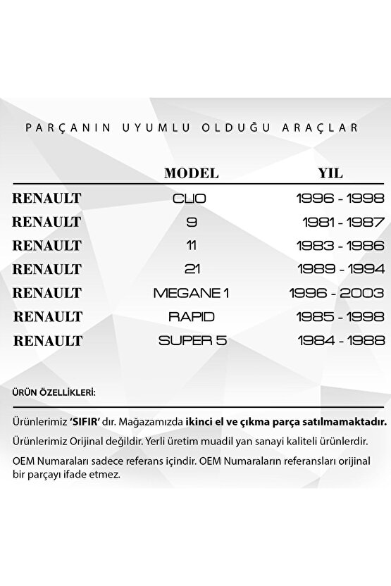 Renault 9, 11, 21, Clio, Megane Viraj Demir Kelepçesi - Dar -