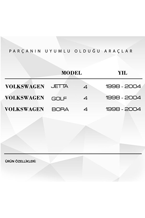 Vw Jetta ,polo ,golf Için Koyu Gri Arka Küllük Kapağı (2 Adet)