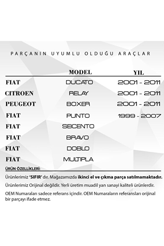 Fiat Ducato, Peugeot Boxer, Citroen Relay Için Tavan Anten Çubuğu