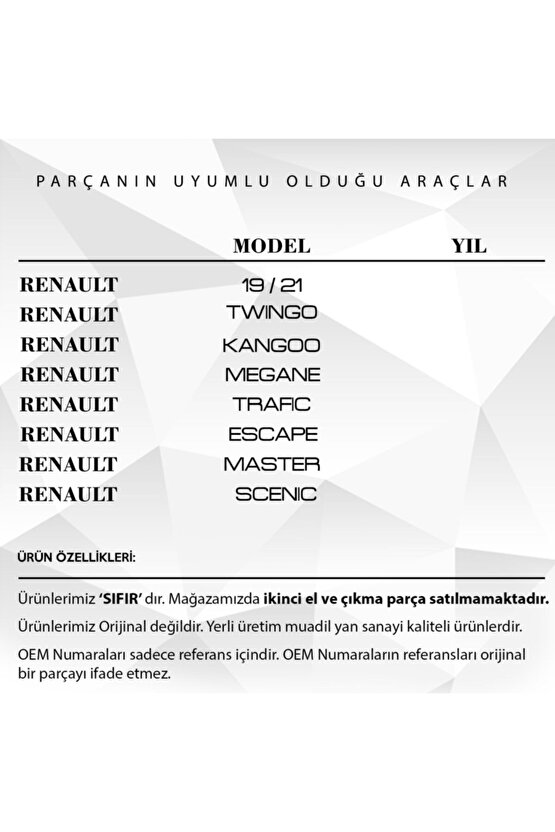 Renault Clio, Nissan Micra için Çamurluk Sinyali - SARI