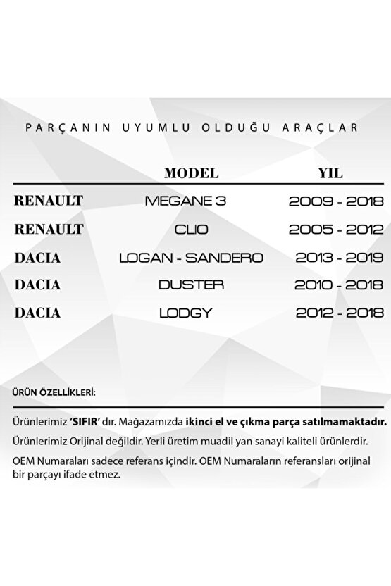 Renault Clio, Dacia Duster Için Radyatör Ayağı Sabitleme Pimi